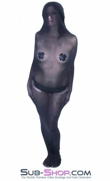 1490DL      Black Sheer Encasement Silk Stocking Full Body Sack - MEGA Deal