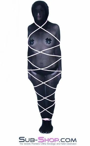 1490DL      Black Sheer Encasement Silk Stocking Full Body Sack - MEGA Deal