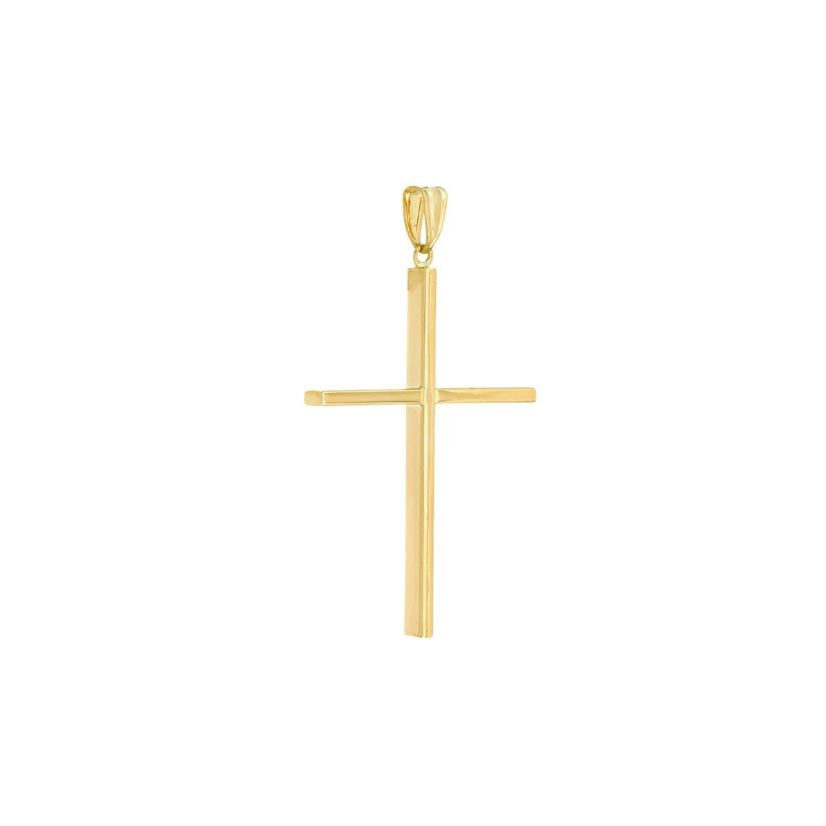 14K Yellow Gold Large Polished Cross Pendant