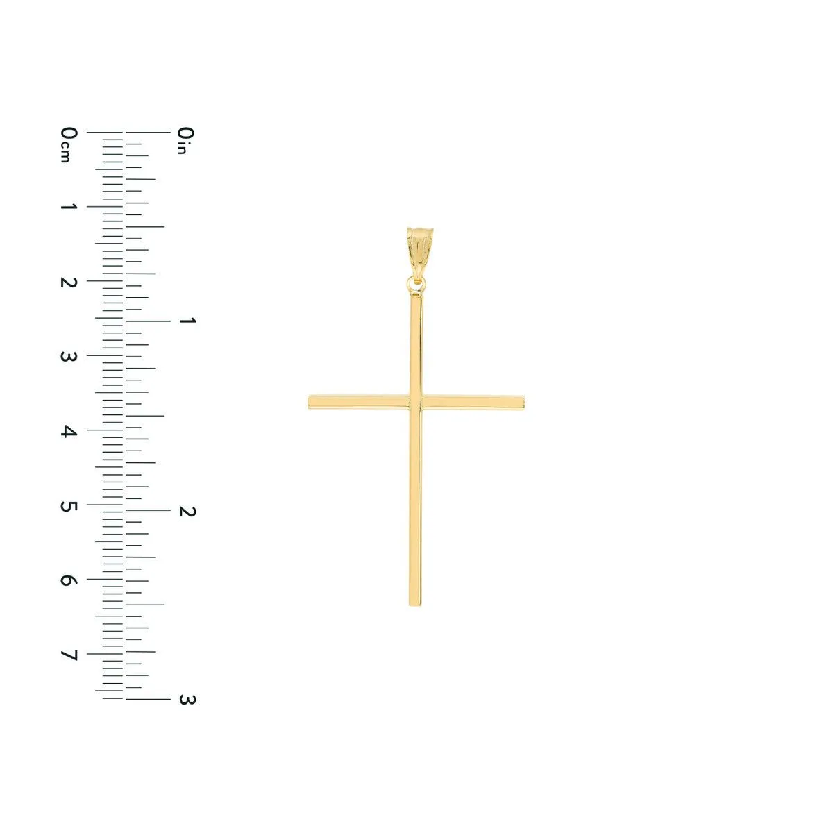 14K Yellow Gold Large Polished Cross Pendant