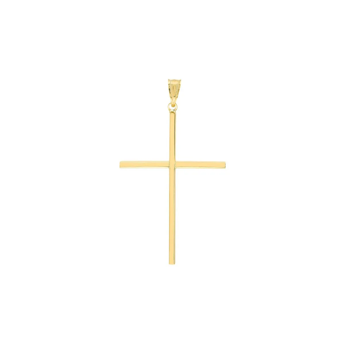 14K Yellow Gold Large Polished Cross Pendant