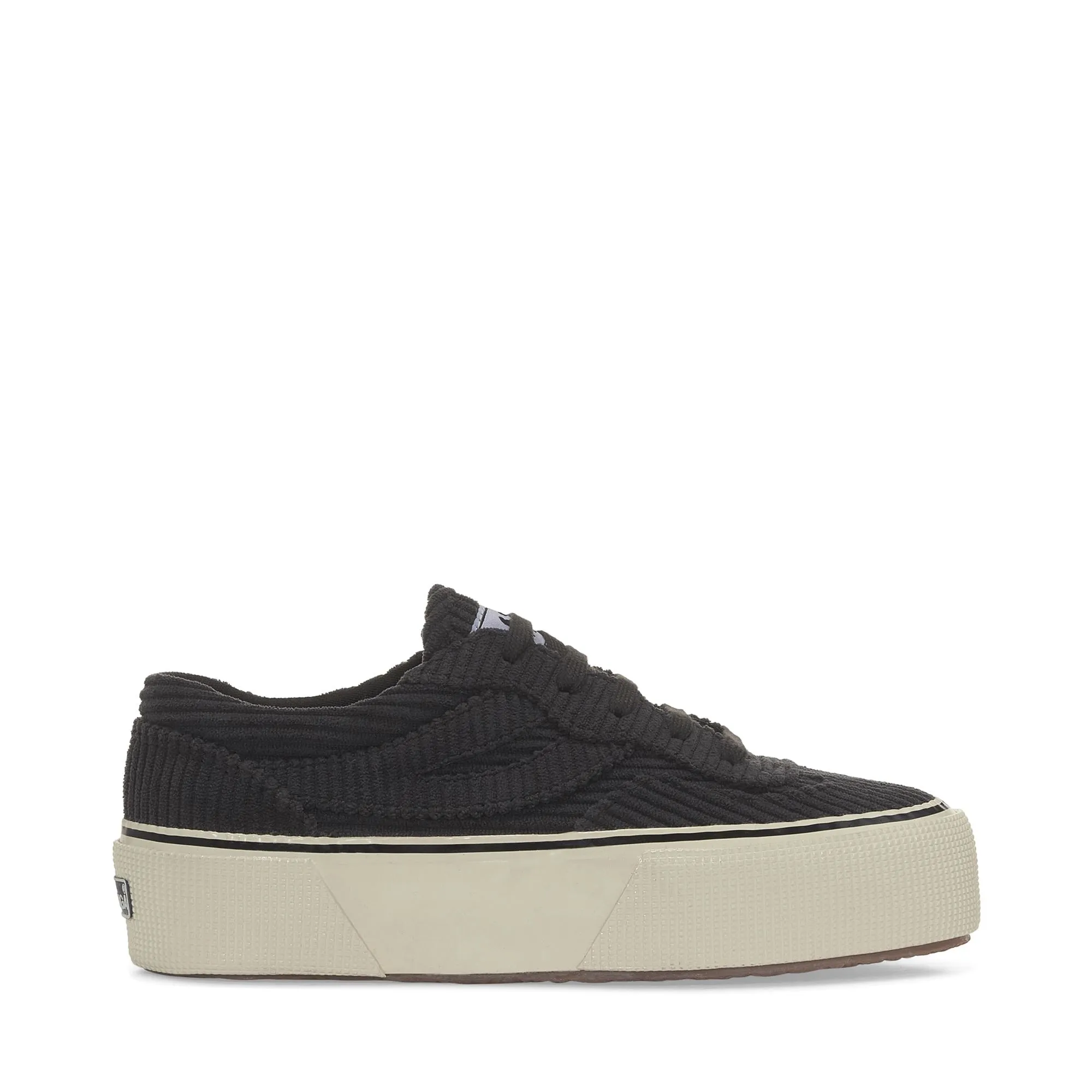 3041 REVOLLEY PLATFORM CORDUROY - Sneakers - Wedge - Woman - BLACK BRISTOL-FOFF WHITE
