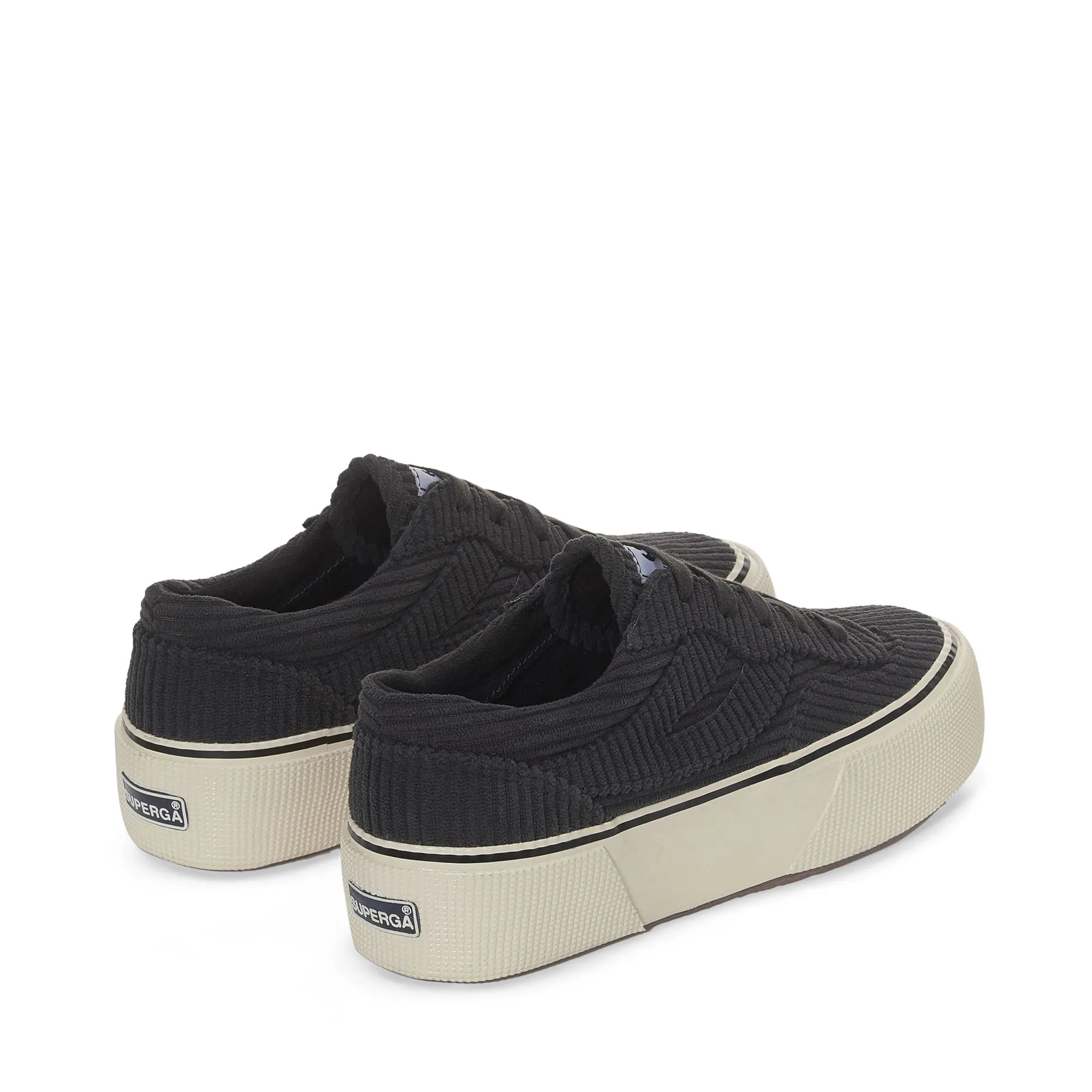 3041 REVOLLEY PLATFORM CORDUROY - Sneakers - Wedge - Woman - BLACK BRISTOL-FOFF WHITE