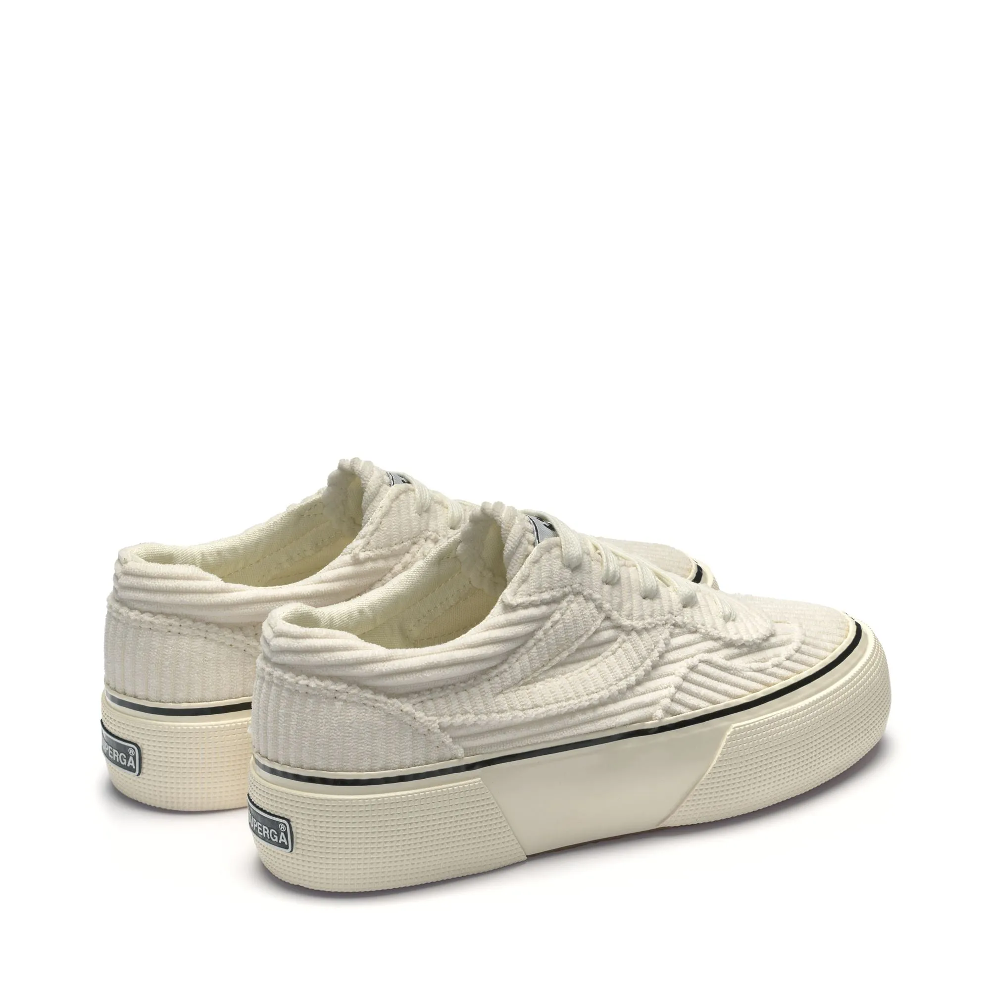 3041 REVOLLEY PLATFORM CORDUROY - Sneakers - Wedge - Woman - WHITE AVORIO-FOFF WHITE