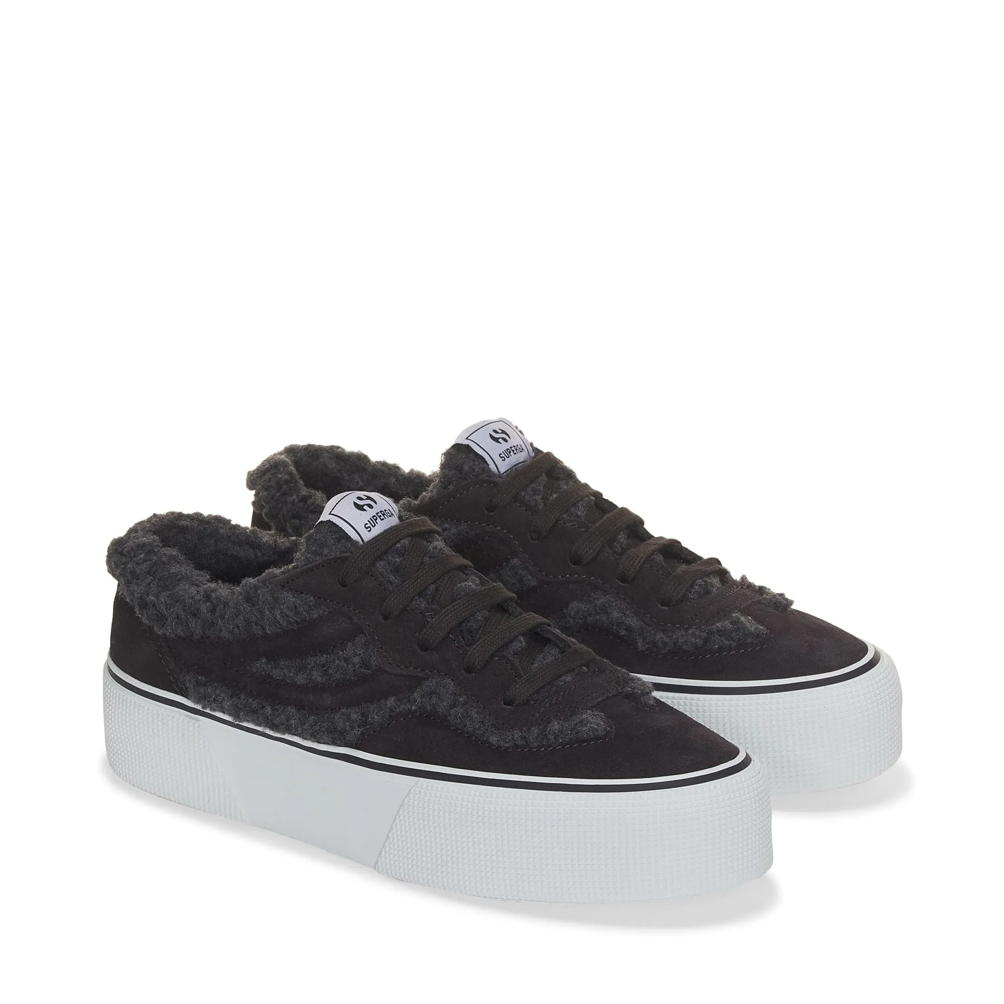 3041 REVOLLEY TEDDY PLATFORM - Sneakers - Low Cut - Unisex - BLACK BRISTOL-WHITE