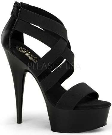 6" Stiletto Criss-Cross Elastic Straps Platform (DELIGHT-669)