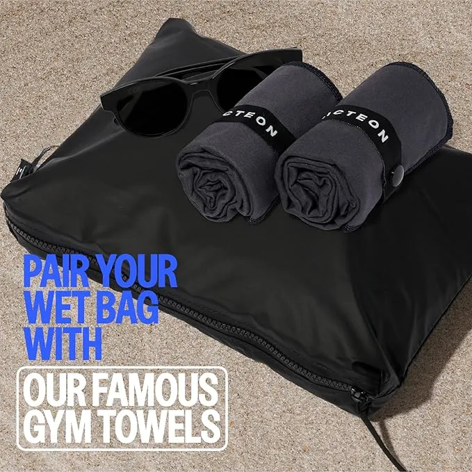 Acteon Wet Dry Gym Bag, Large Travel Water-Resistant Swimsuit & Clothes Organizer, Foldable Pocket Sized Pool, Beach Workout Bags, Fit for Men, Women, Swim, Shoes & Towels, Toiletries, Dirty Laundry