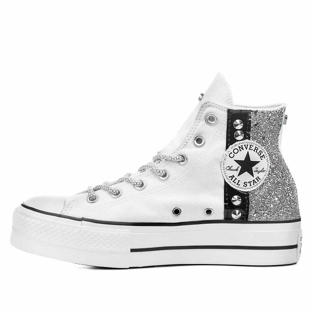 All Star Converse Bianche - Glitter e Borchie