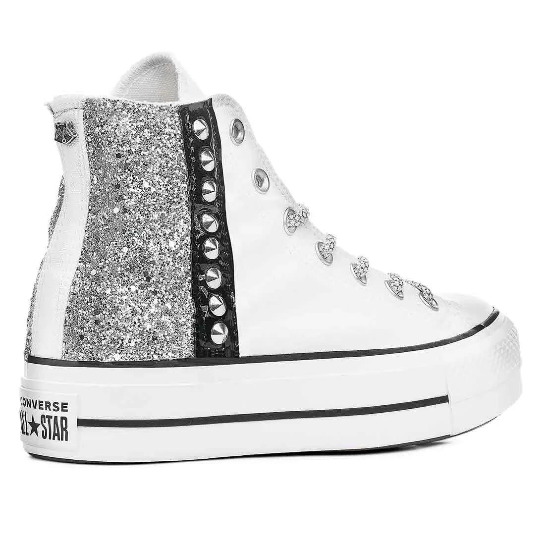 All Star Converse Bianche - Glitter e Borchie