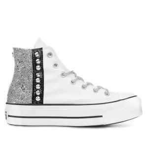 All Star Converse Bianche - Glitter e Borchie