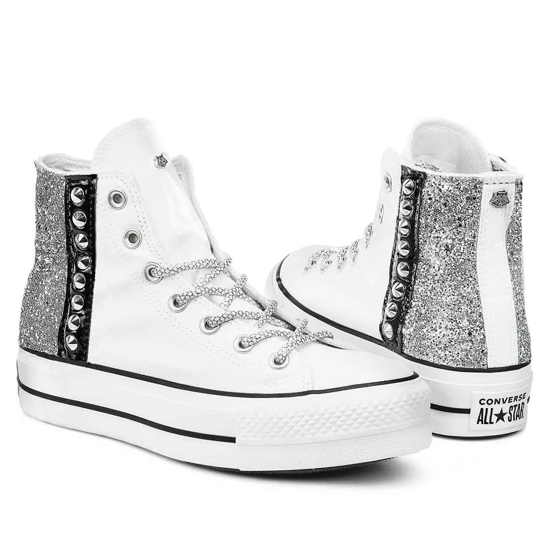 All Star Converse Bianche - Glitter e Borchie