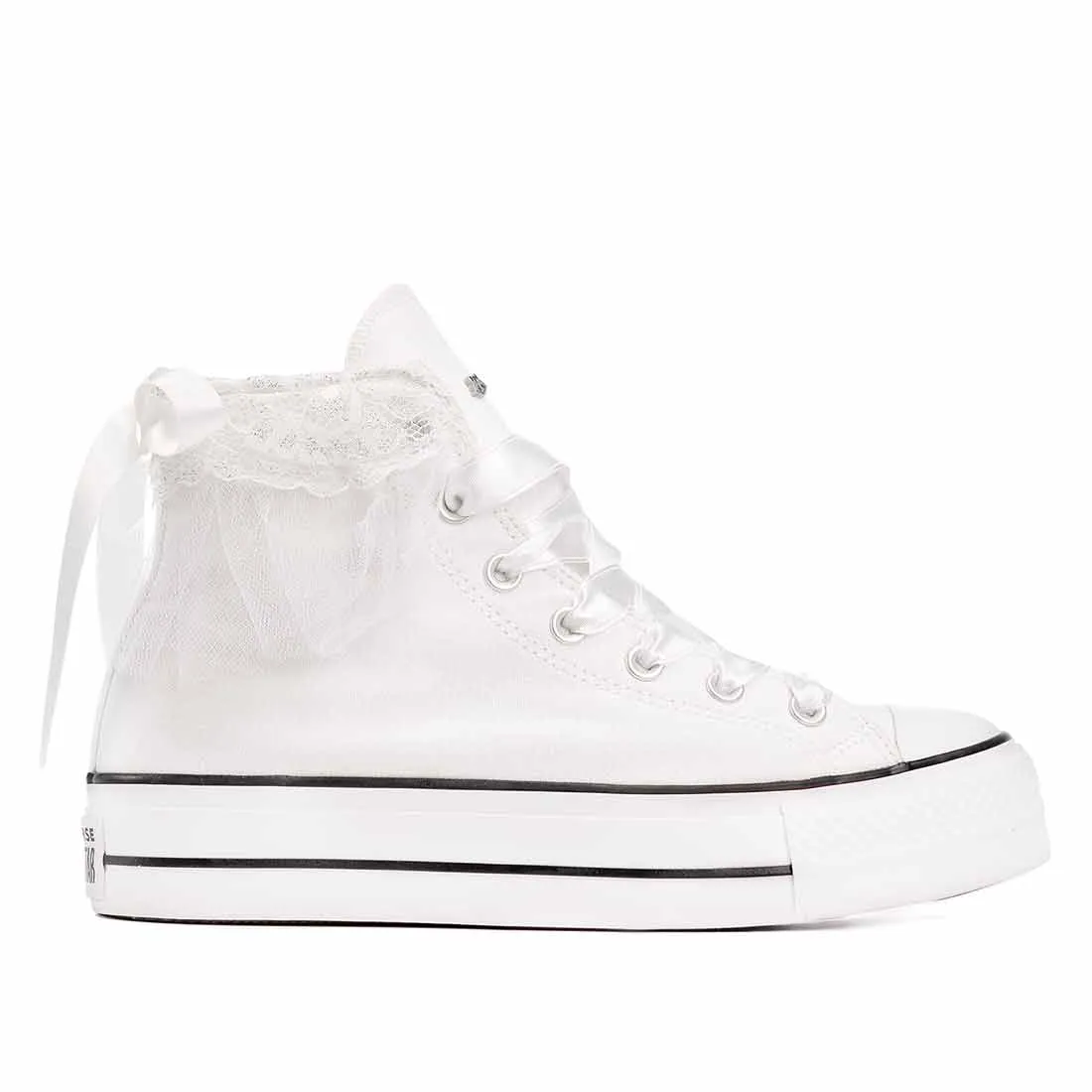 All Star Converse Bianche - Pizzo - Sposa