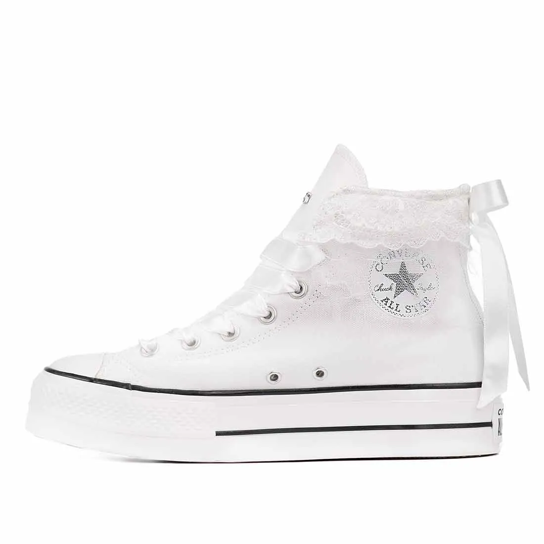 All Star Converse Bianche - Pizzo - Sposa