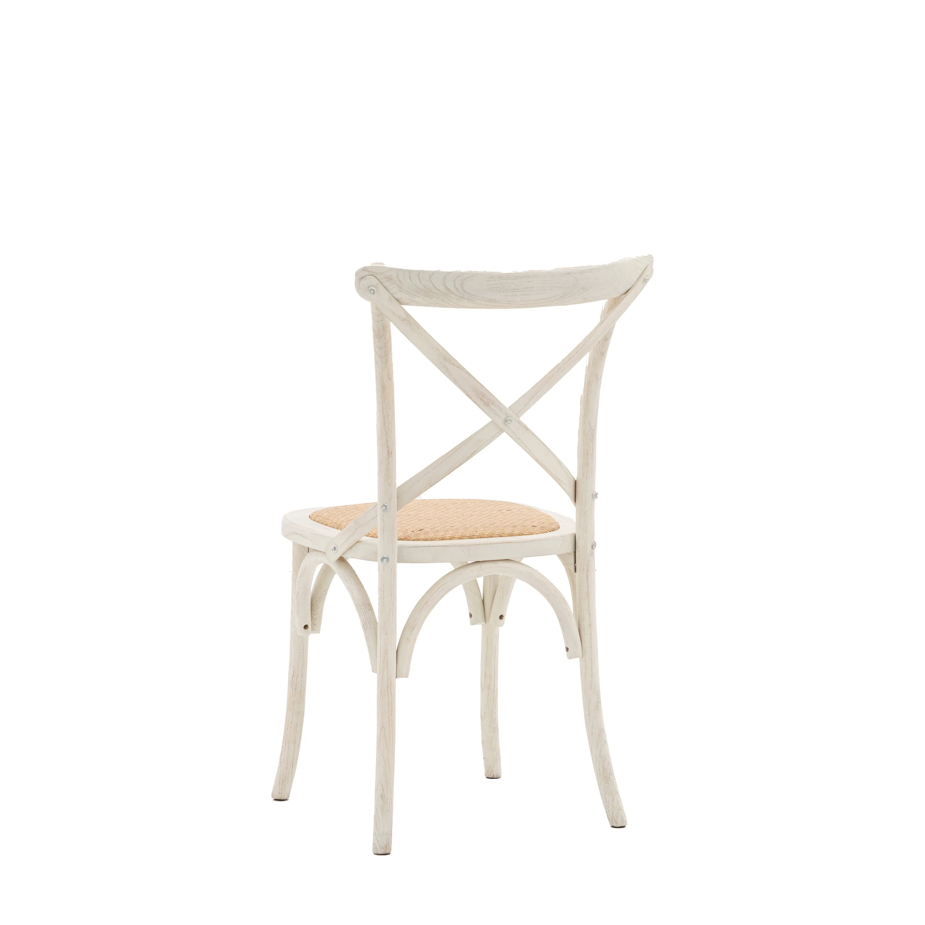 Amos Cafe Chair White/Rattan (2pk)