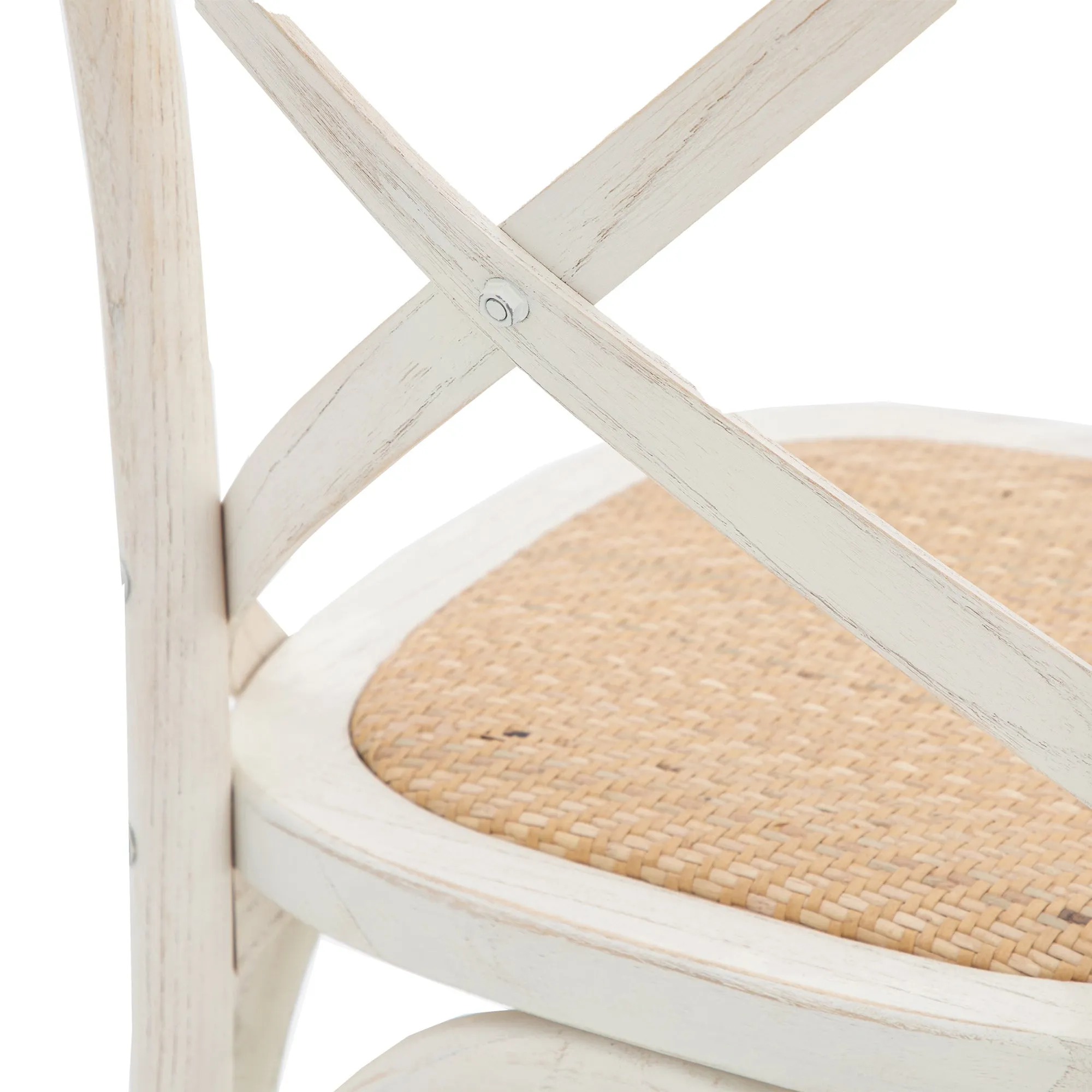 Amos Cafe Chair White/Rattan (2pk)