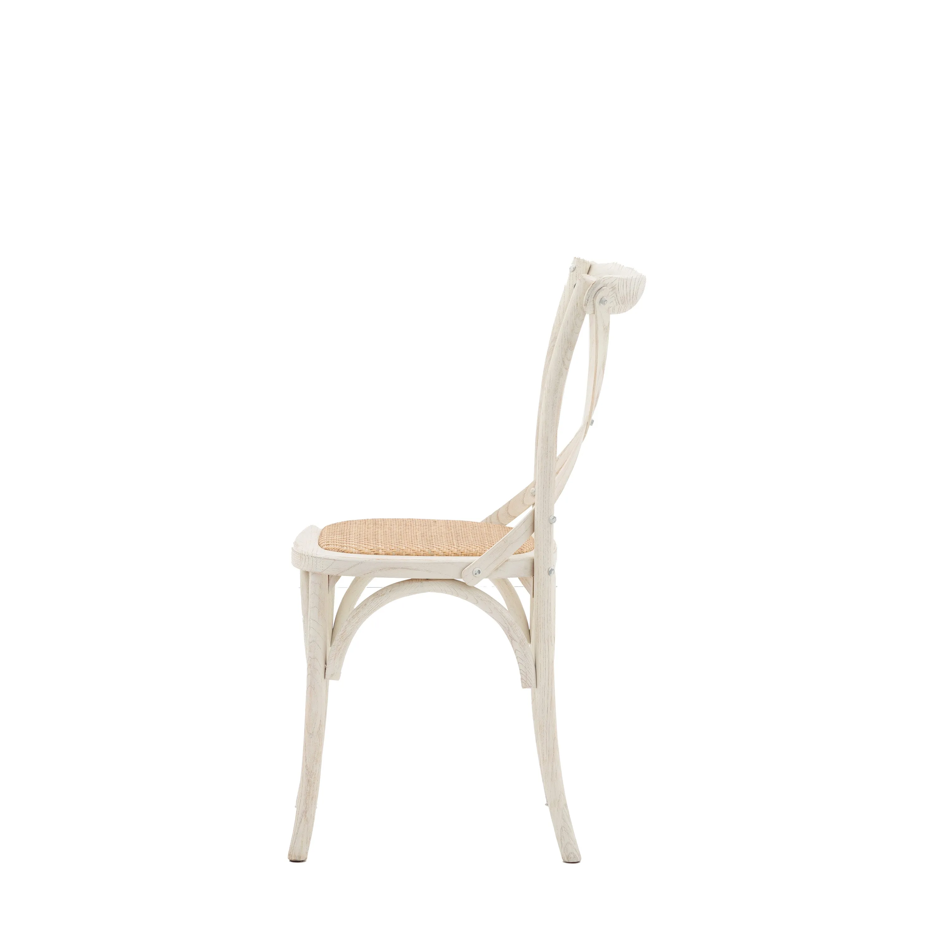 Amos Cafe Chair White/Rattan (2pk)