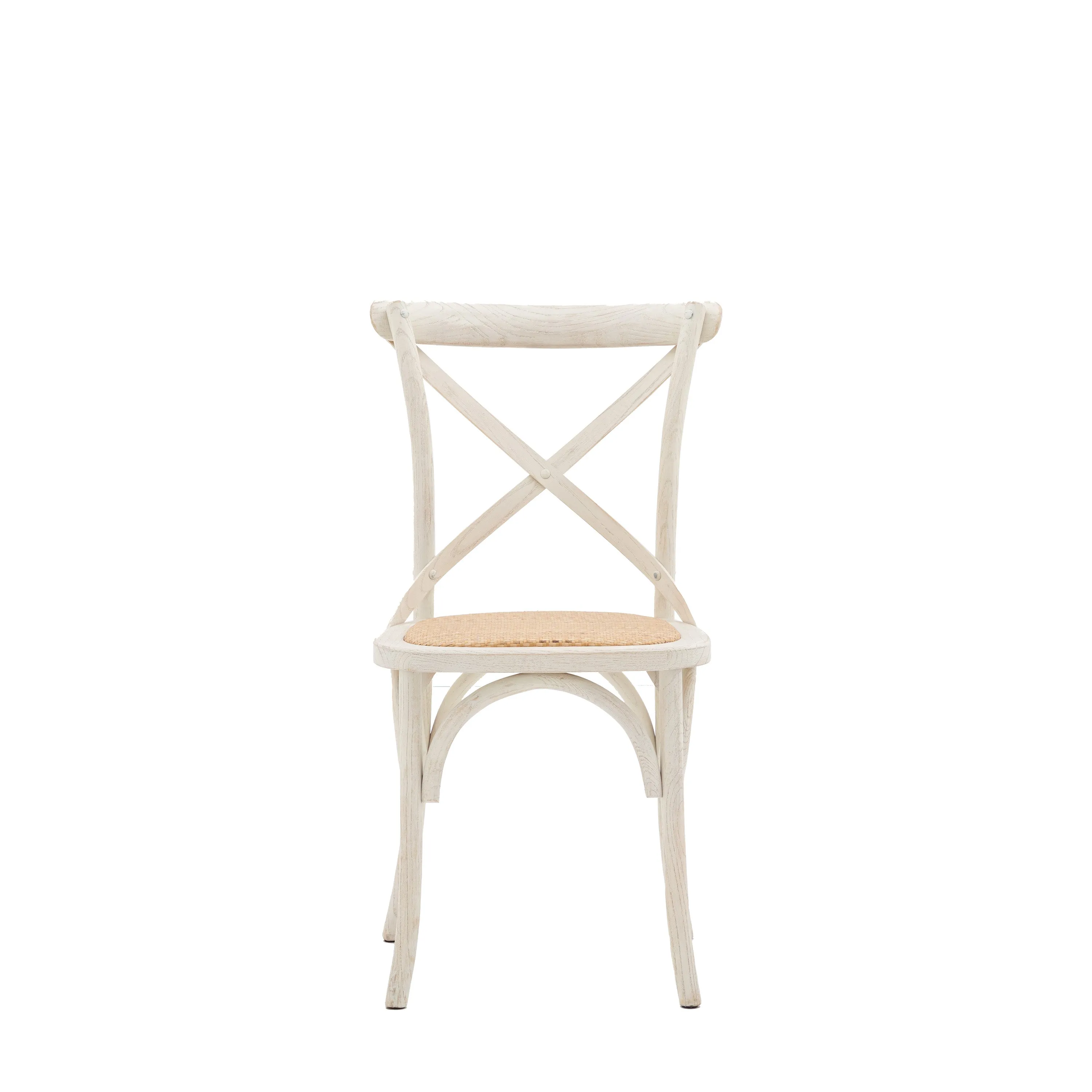 Amos Cafe Chair White/Rattan (2pk)