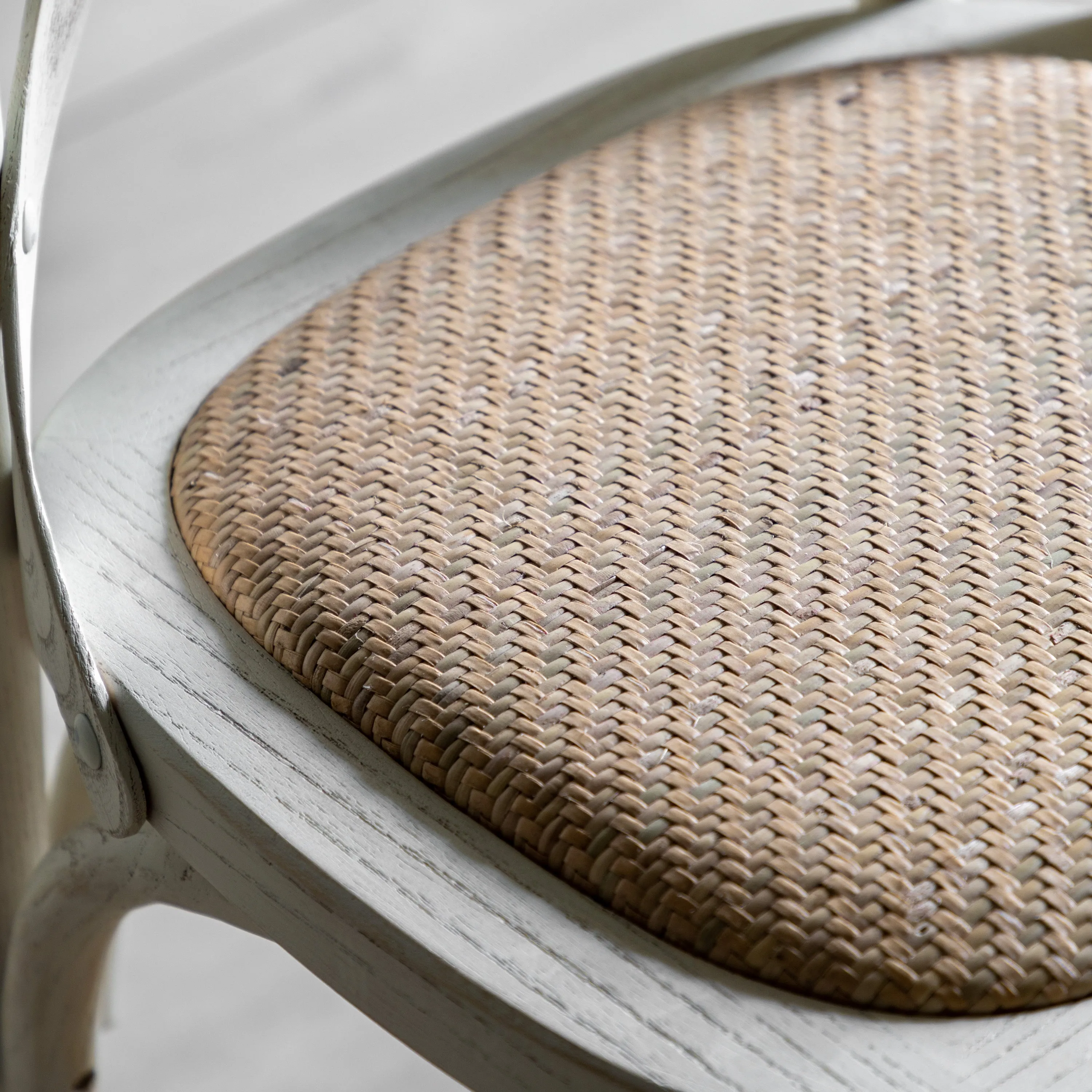 Amos Cafe Chair White/Rattan (2pk)