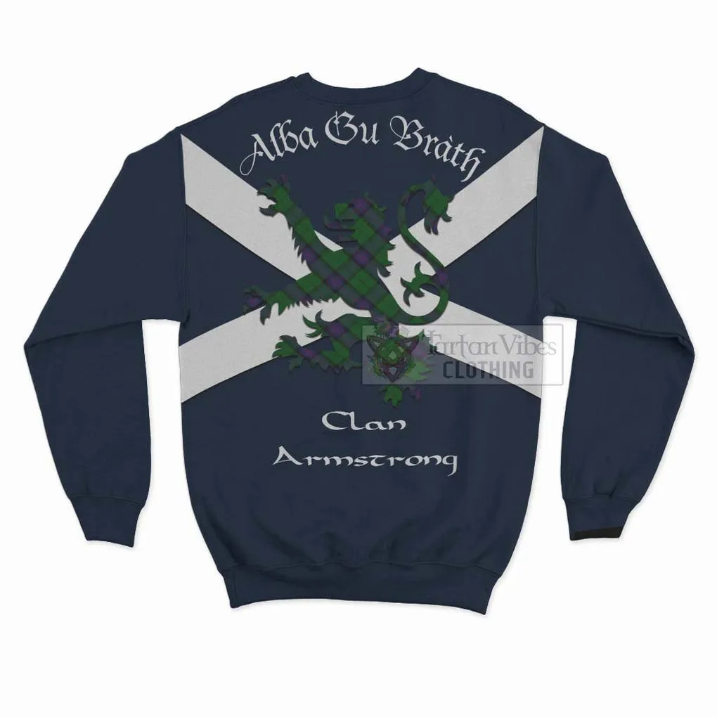 Armstrong Tartan Lion Rampant Sweatshirt  Proudly Display Your Heritage with Alba Gu Brath and Clan Name