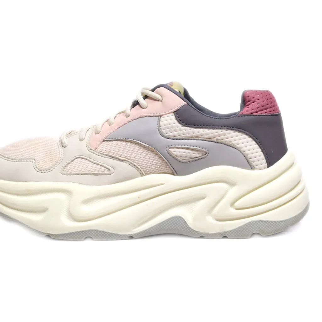 Bershka Chunky Design Sport Shoes Fabric Pink Colour For Women
