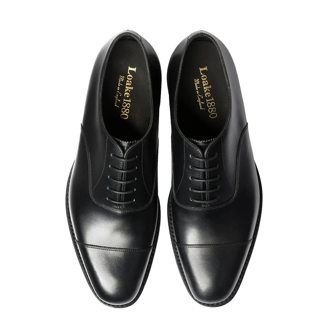 Black Aldwych Cap-toe Oxford Shoes