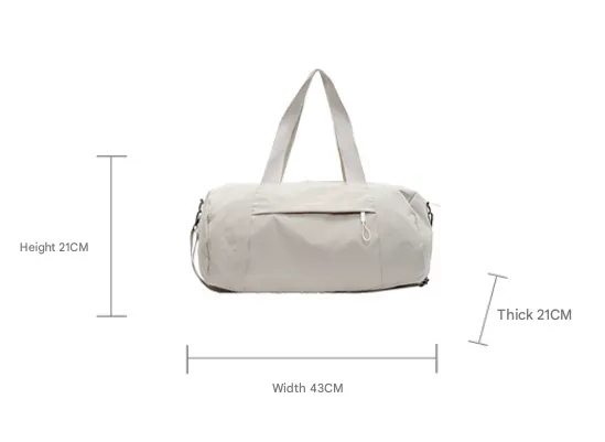 Black Candy-Colored Women's Gym Duffel Bag - Large Capacity Cylindrical Travel Tote with Handles