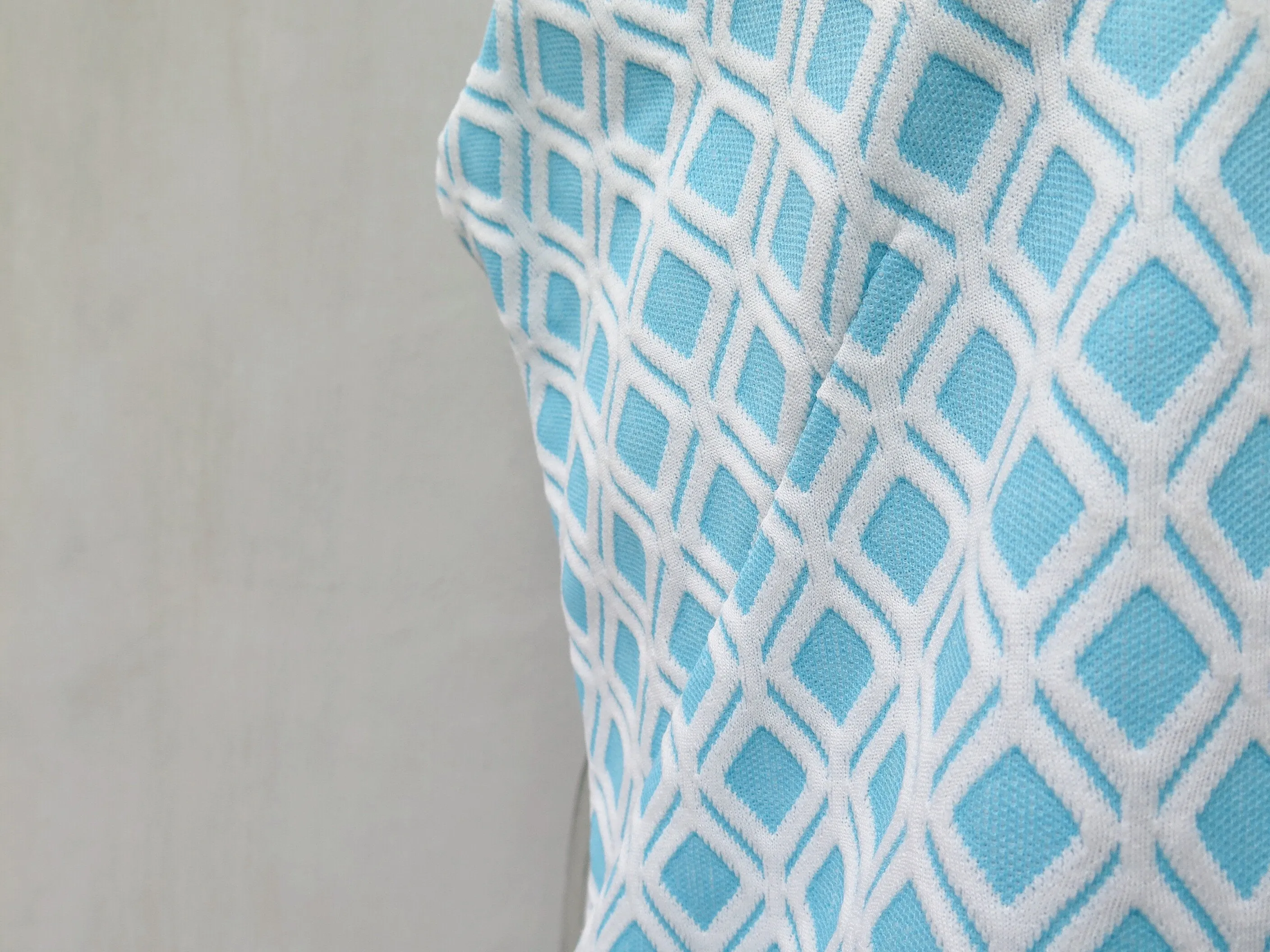 Blue Diamond | Vintage 1960s Twiggy retro mod geometric diamond print Sleeveless Tent Dress