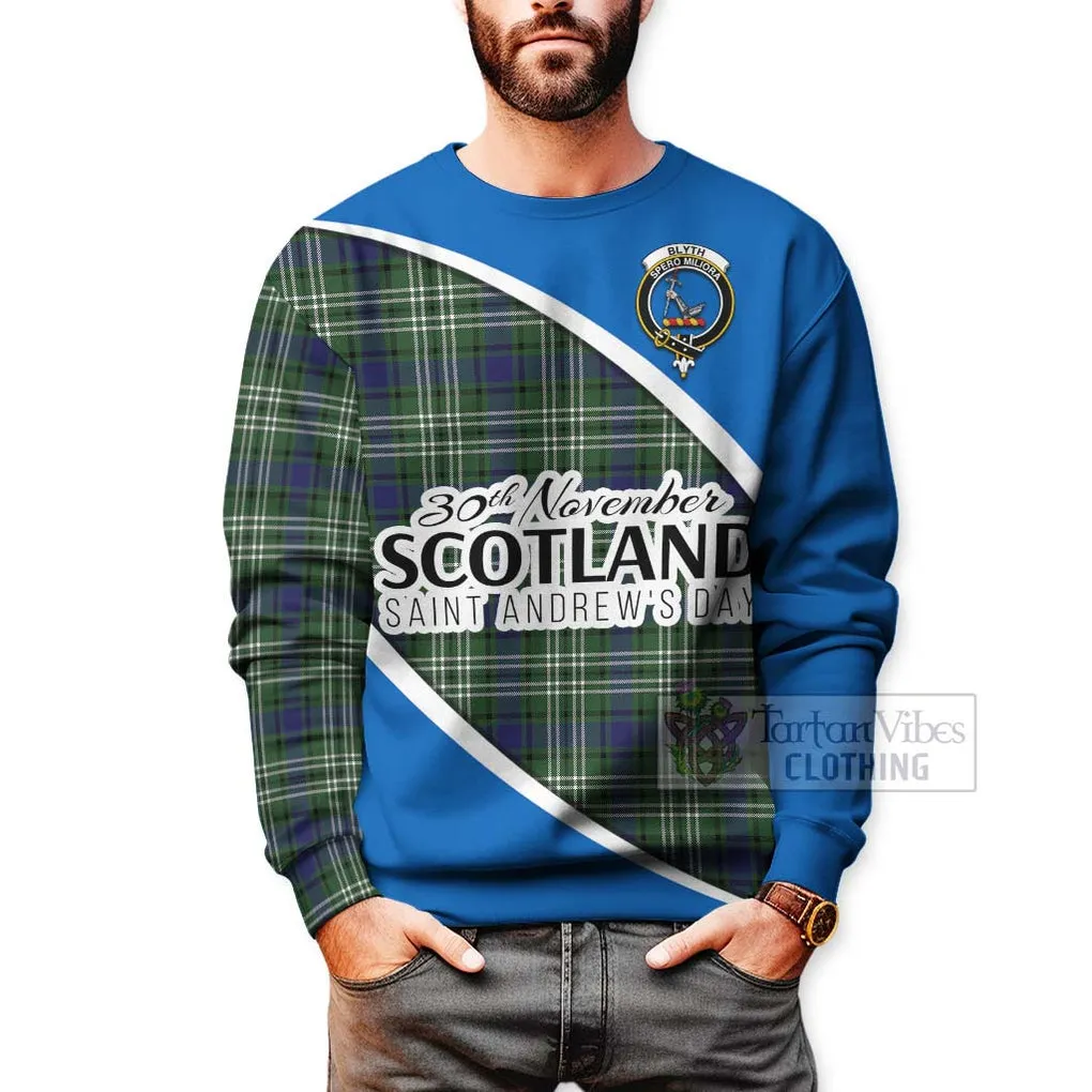 Blyth Family Crest Tartan Sweatshirt Celebrate Saint Andrew's Day in Style