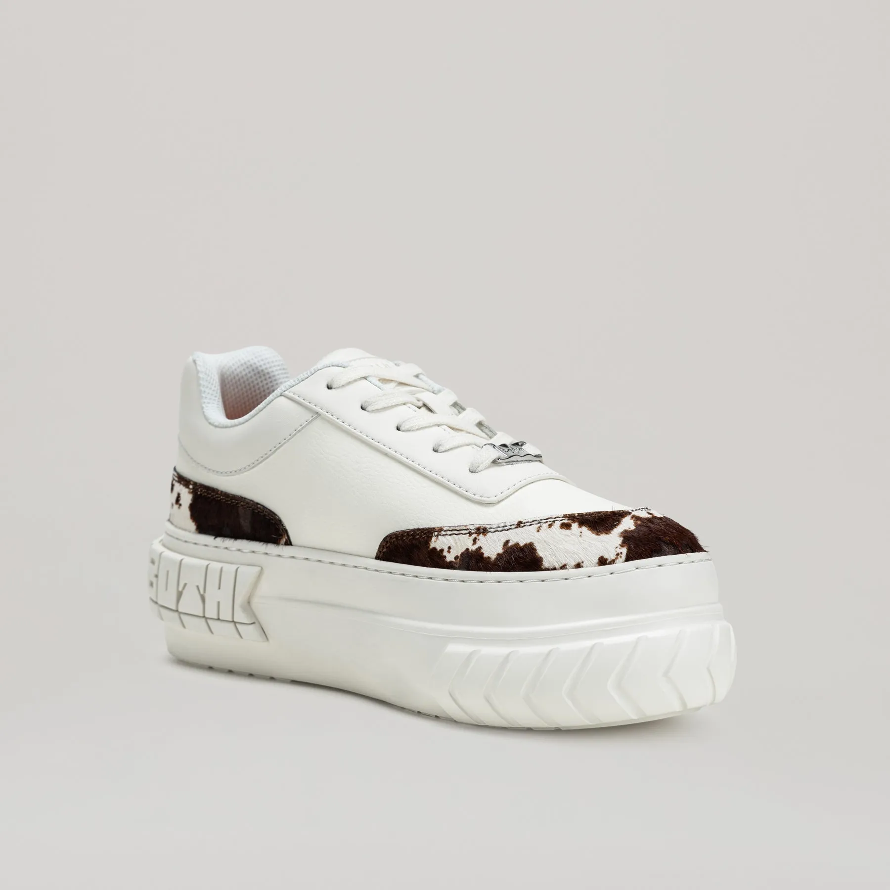 both - TYRES PLATFORM SNEAKER-WHT/BRN