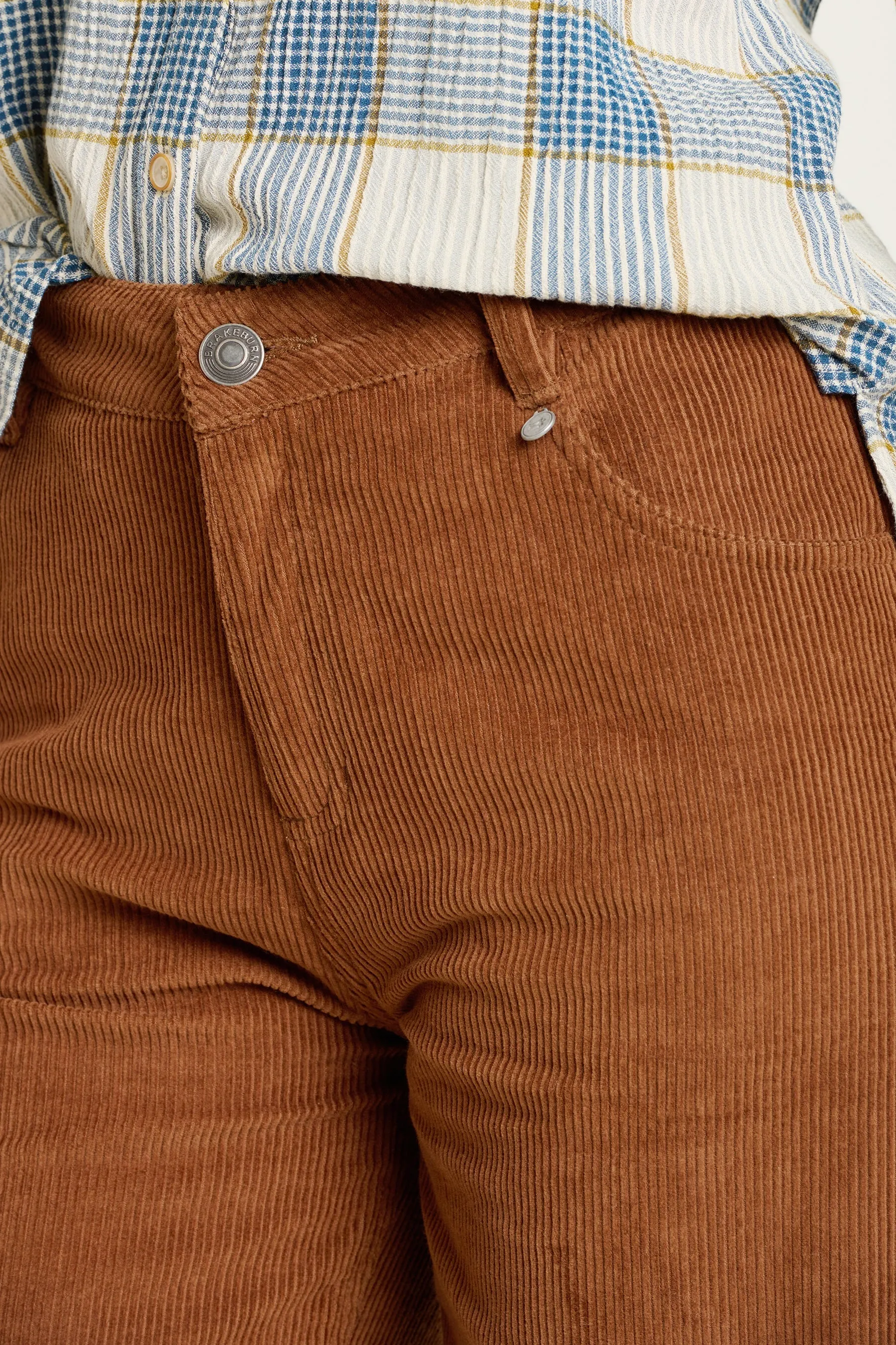 BRAKEBURN Tan Wide Leg Cord Trouers