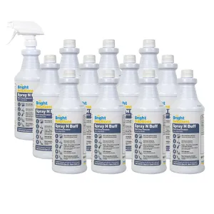 Bright Solutions® 'Spray N Buff' Floor Gloss Restorer (32 oz Spray Bottles) - Case of 12