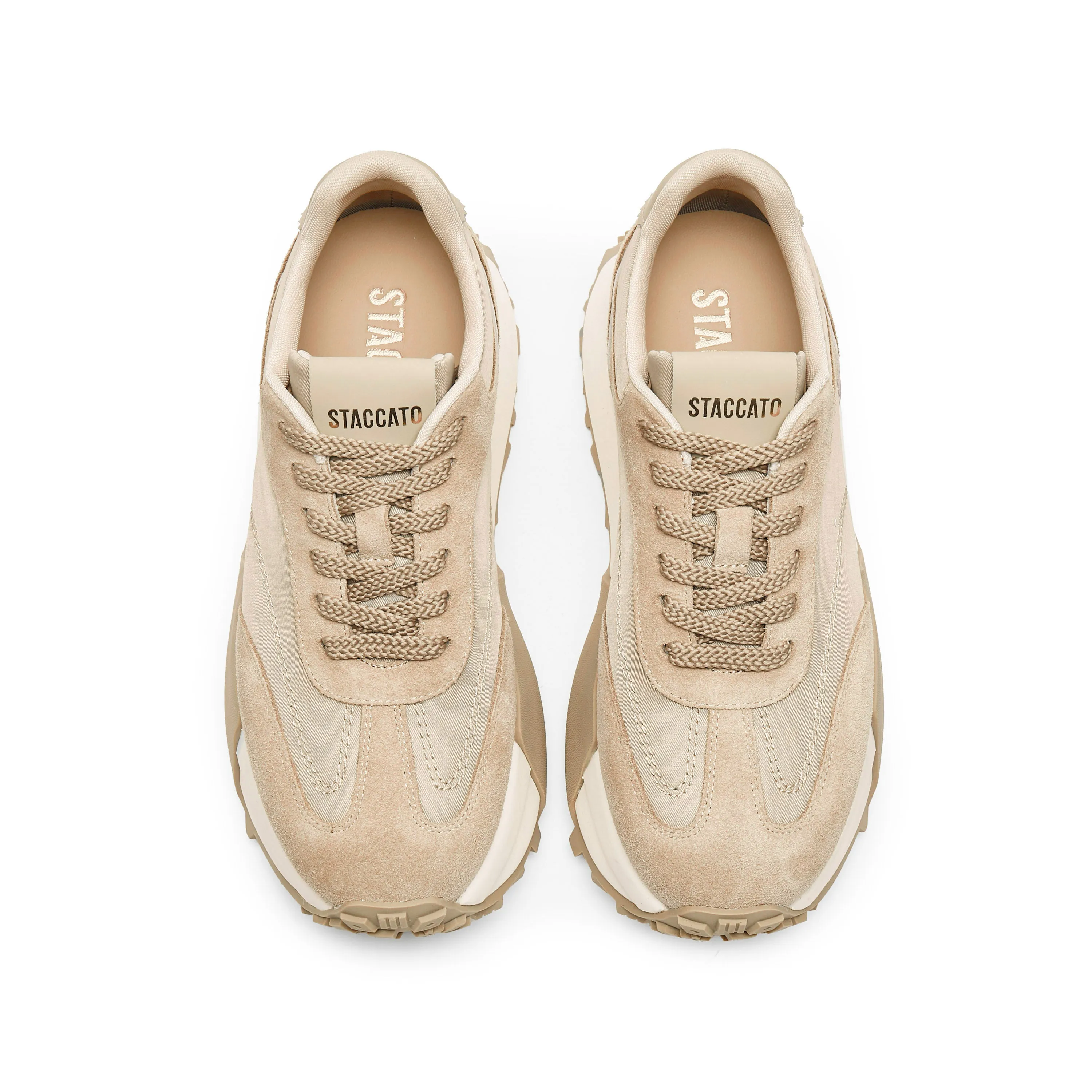 Brown Patchwork Platform Sneakers