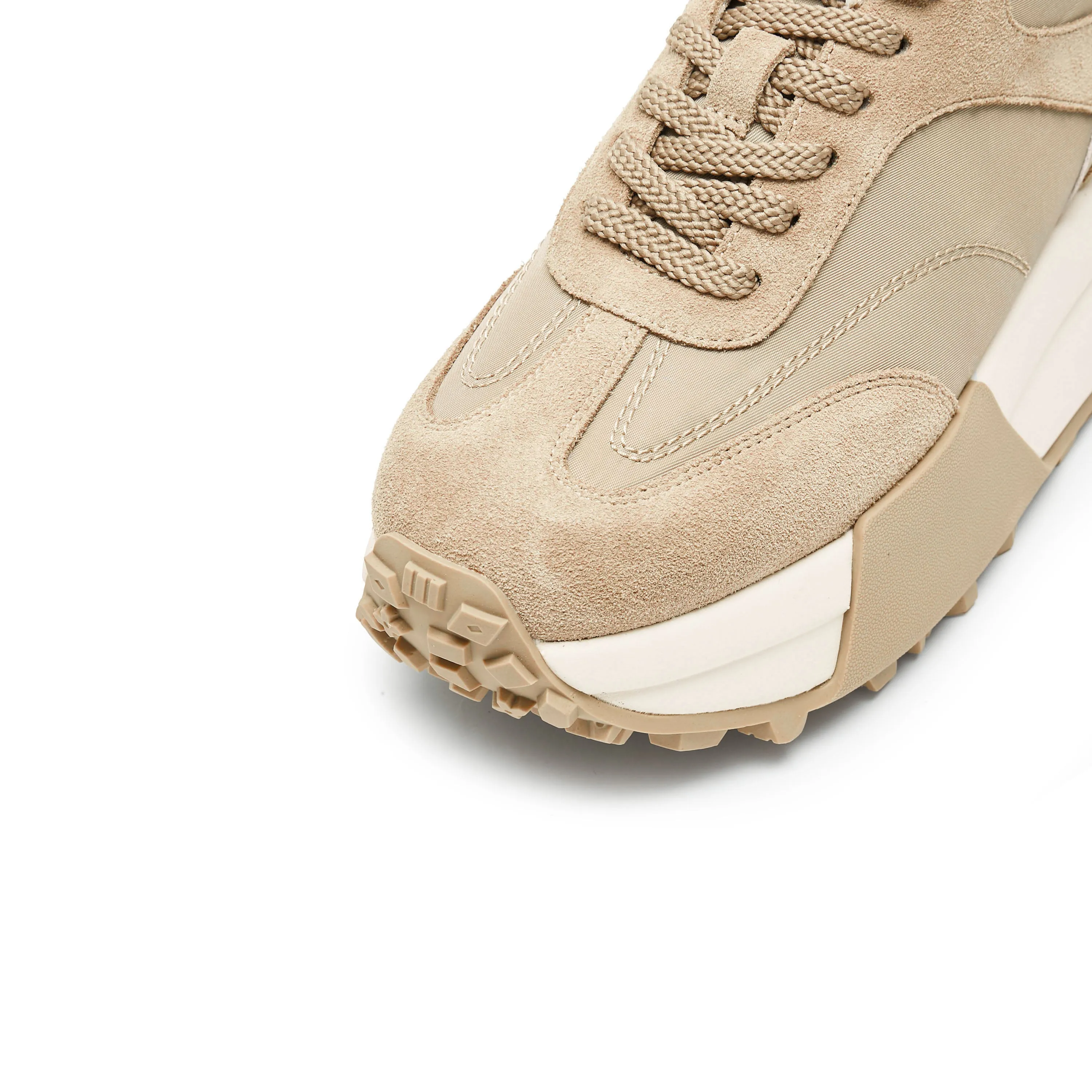 Brown Patchwork Platform Sneakers
