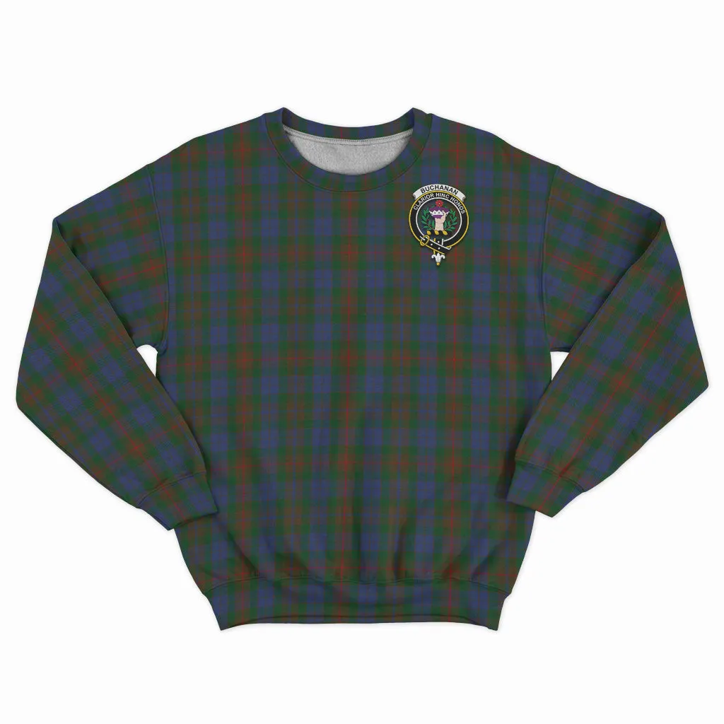 Buchanan Hunting Tartan Sweatshirt with Family Crest