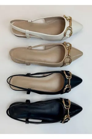 Buckle Sling Back Flat