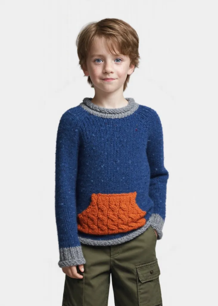 Childrens Roll Neck Sweater | Kangaroo Pocket