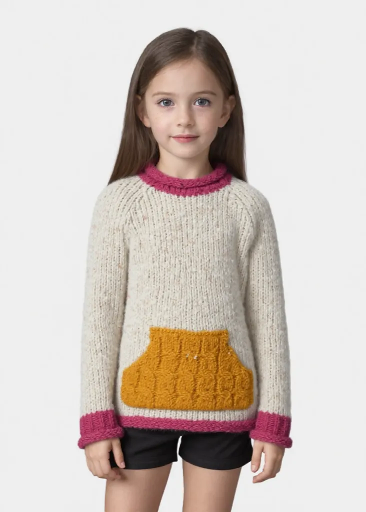 Childrens Roll Neck Sweater | Kangaroo Pocket