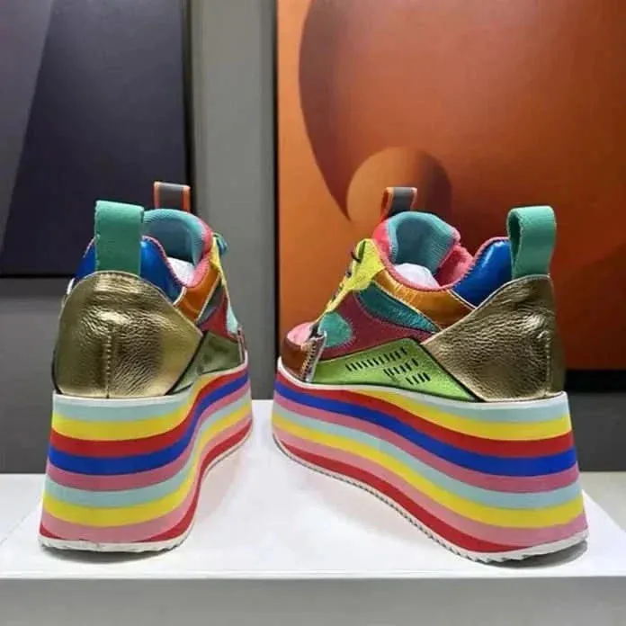 Colorful Platform Sneakers for Women | High Wedges