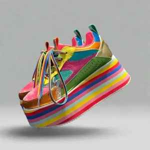 Colorful Platform Sneakers for Women | High Wedges