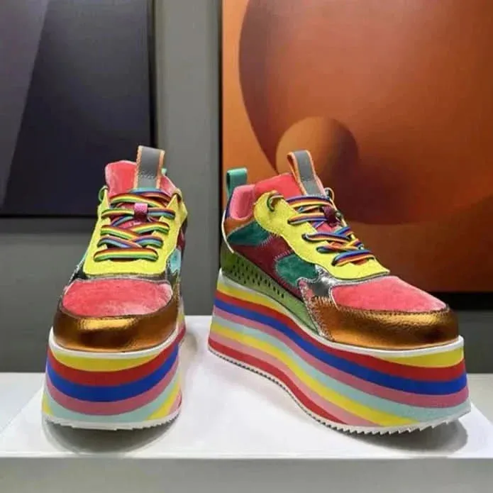 Colorful Platform Sneakers for Women | High Wedges