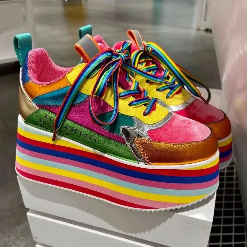 Colorful Platform Sneakers for Women | High Wedges