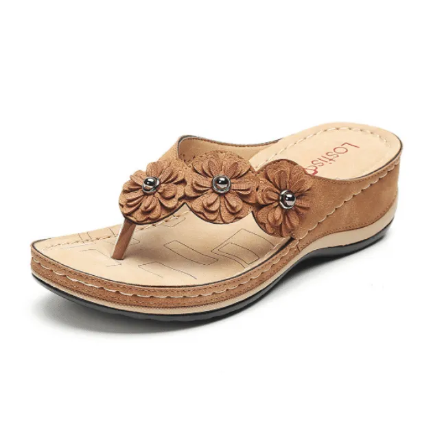 Comelyy Lightweight Flowers Clip Toe Sandals