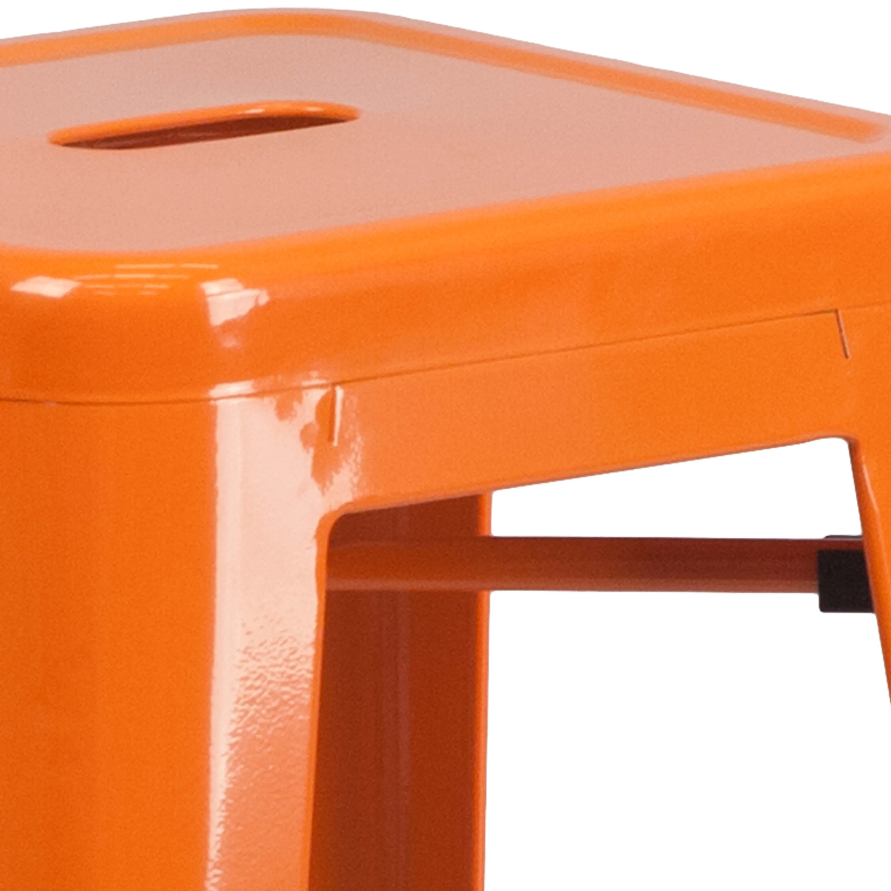 Commercial Grade 30" High Backless Metal Indoor-Outdoor Barstool with Square Seat