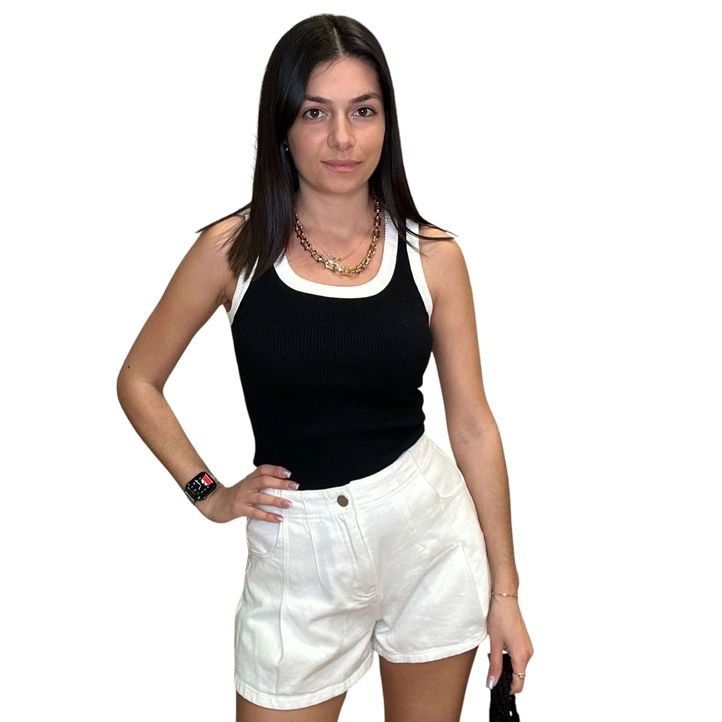 Contrast Trim Tank Top