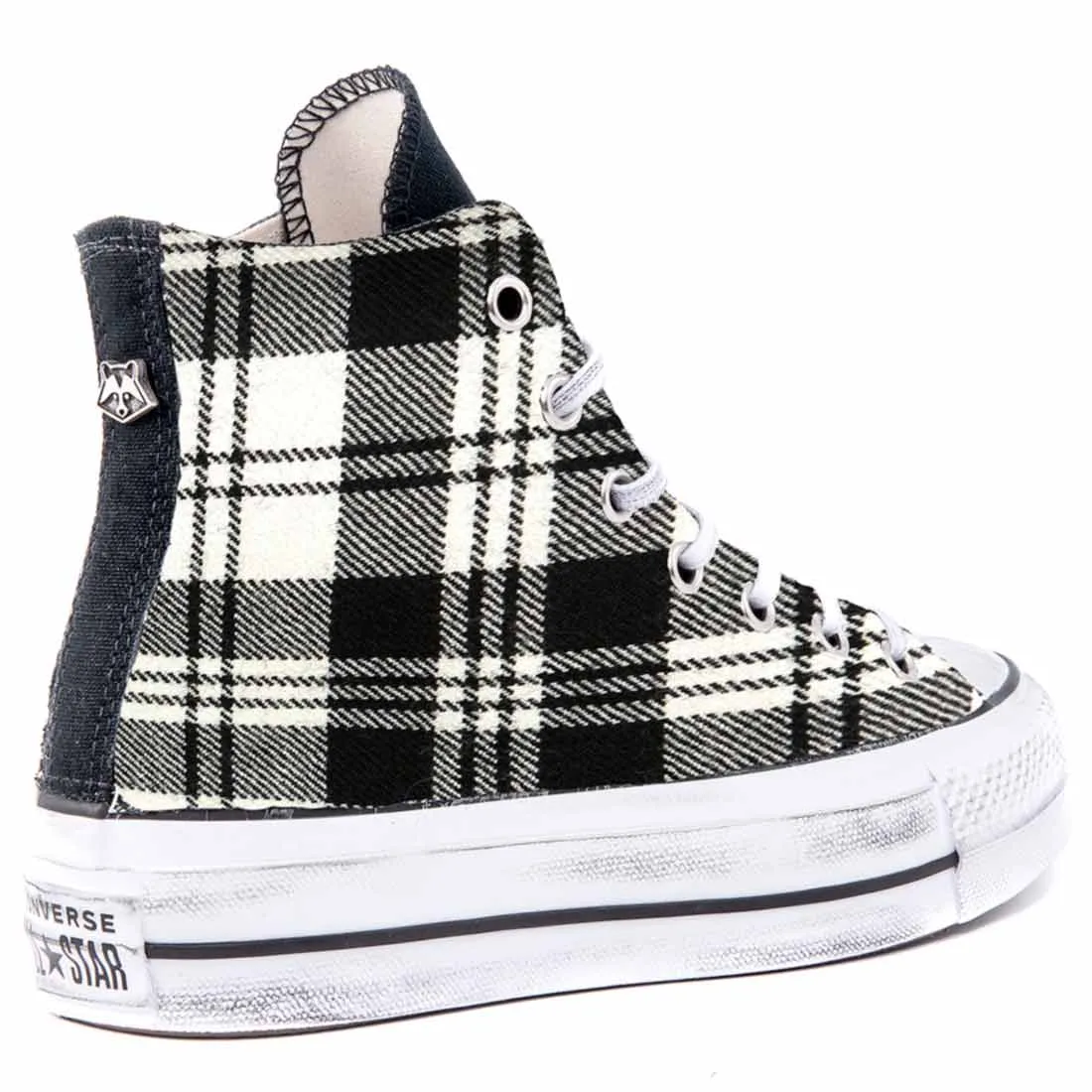 Converse All Star Alte Scozzese Bianco e Nero