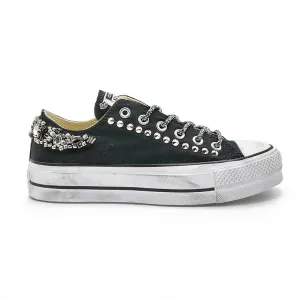 Converse All Star Basse suola Platform con Gioielli - Nere