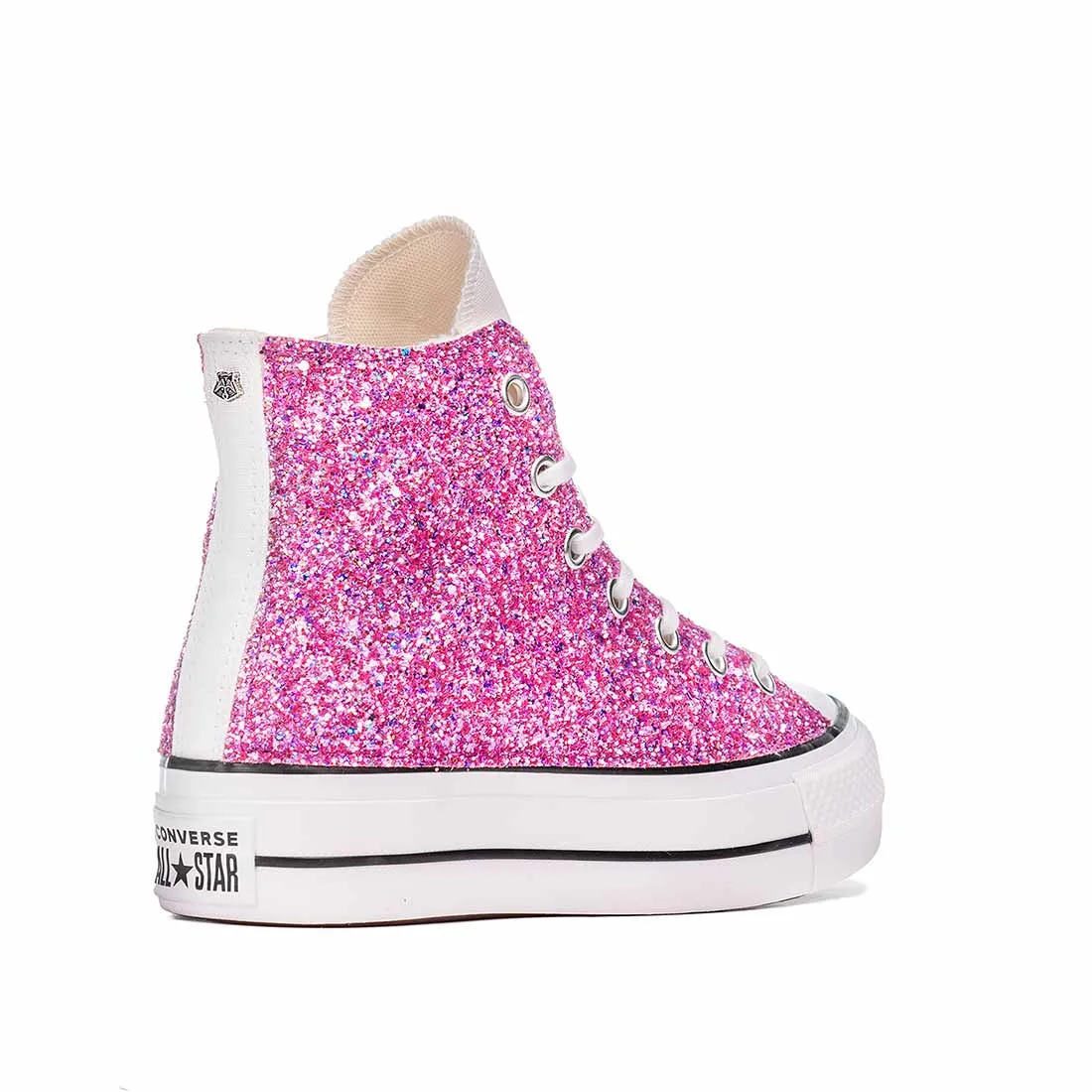 Converse All Star Bianche Glitter Fucsia