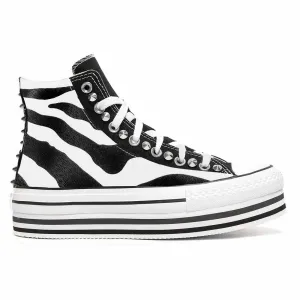 Converse Alte Zebrate con Suola Layer - Scontate
