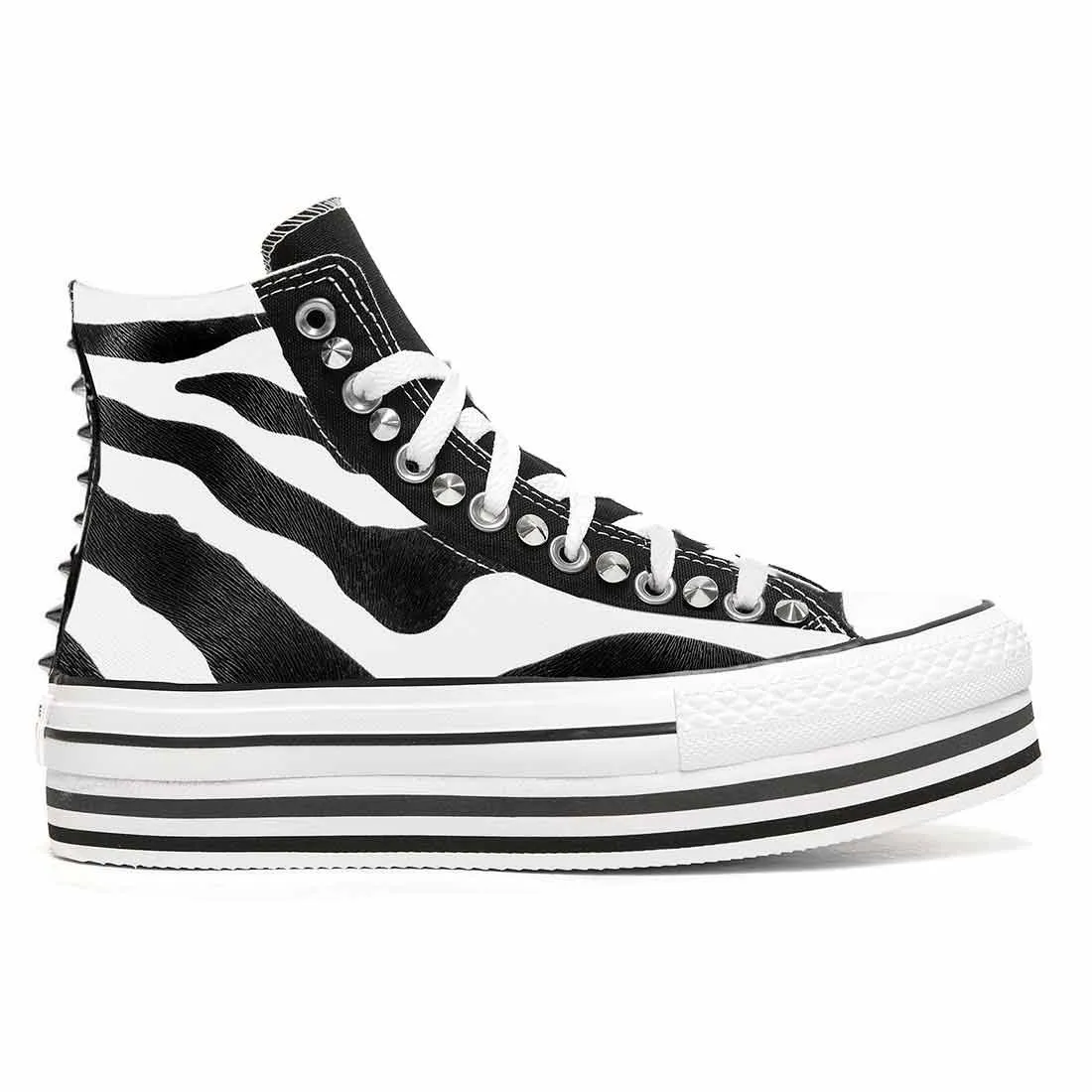 Converse Alte Zebrate con Suola Layer - Scontate