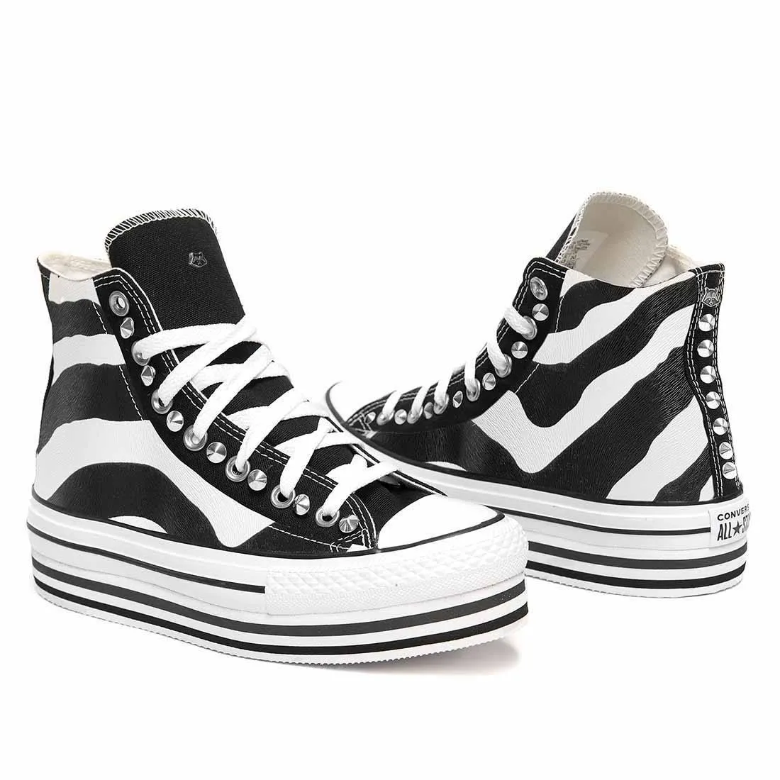 Converse Alte Zebrate con Suola Layer - Scontate